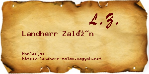 Landherr Zalán névjegykártya